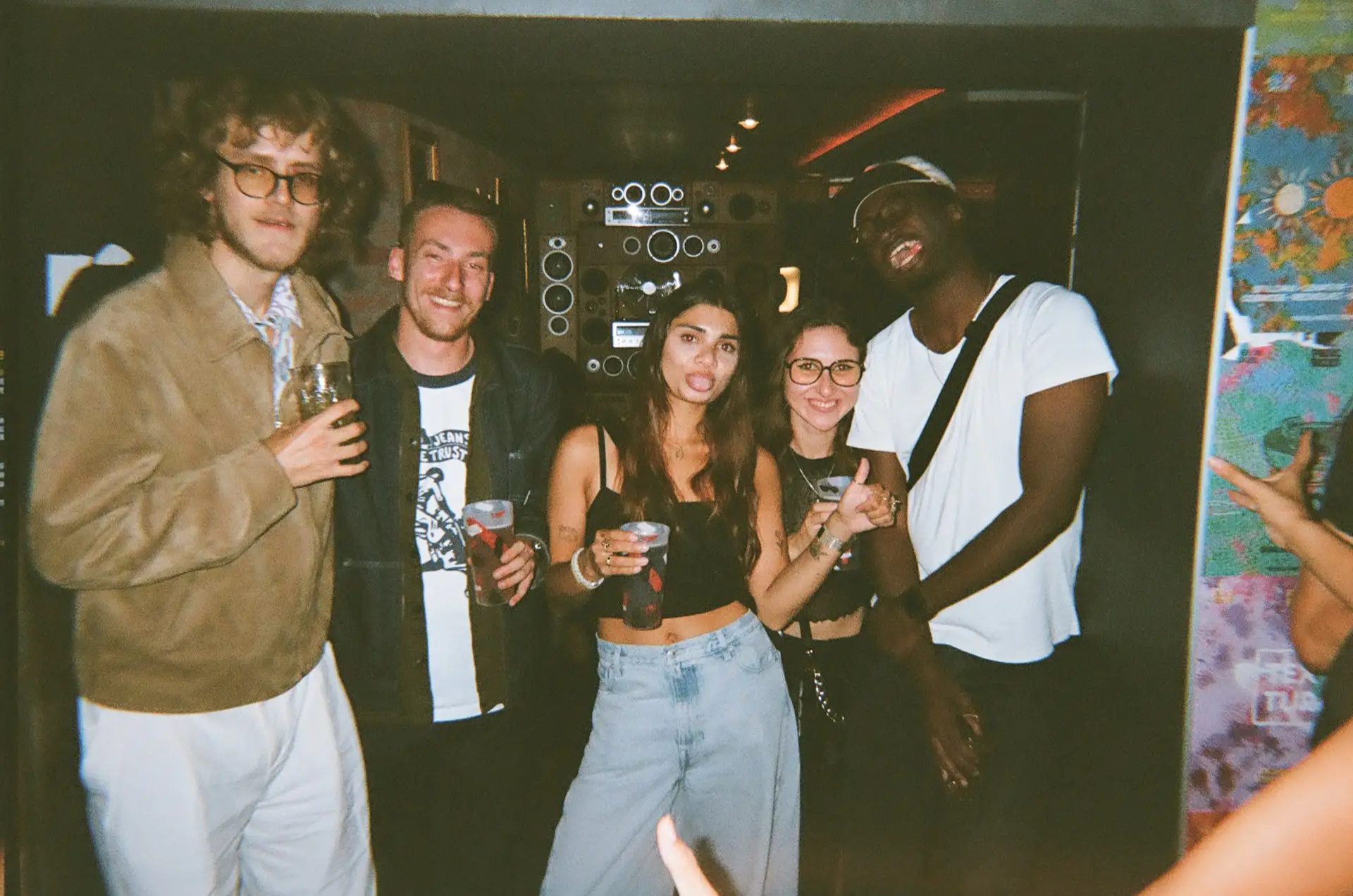 A crew of friends on the Panic Room floor
